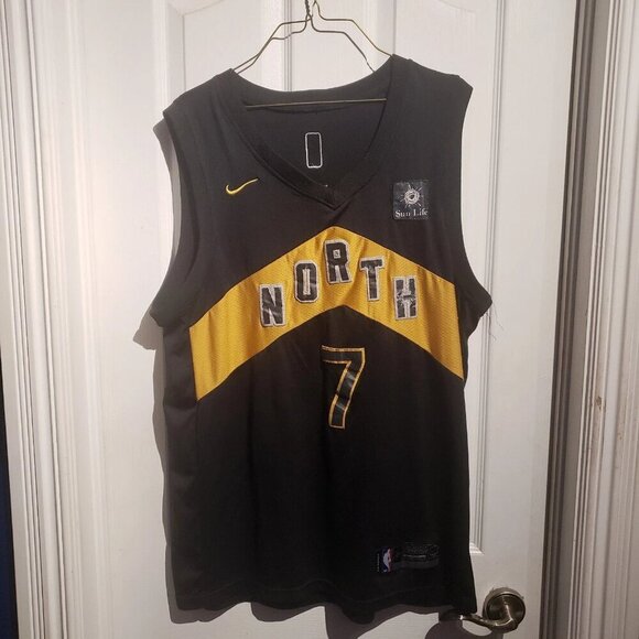 Nike Swingman Toronto Raptors Kyle Lowry #7 Jersey Size 54 North Black/Gold - Picture 1 of 6